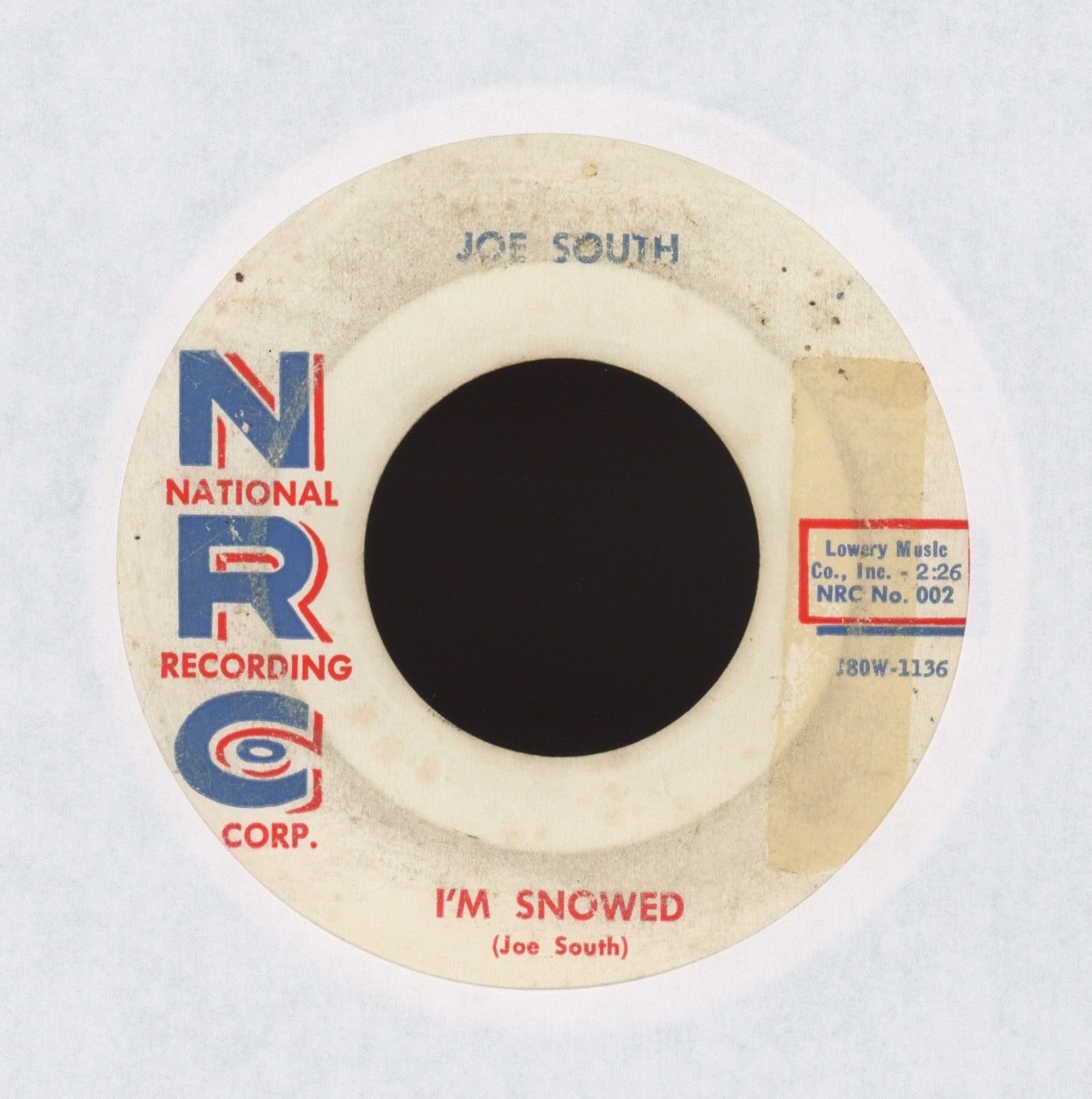 Joe South - I'm Snowed on NRC Rockabilly 45