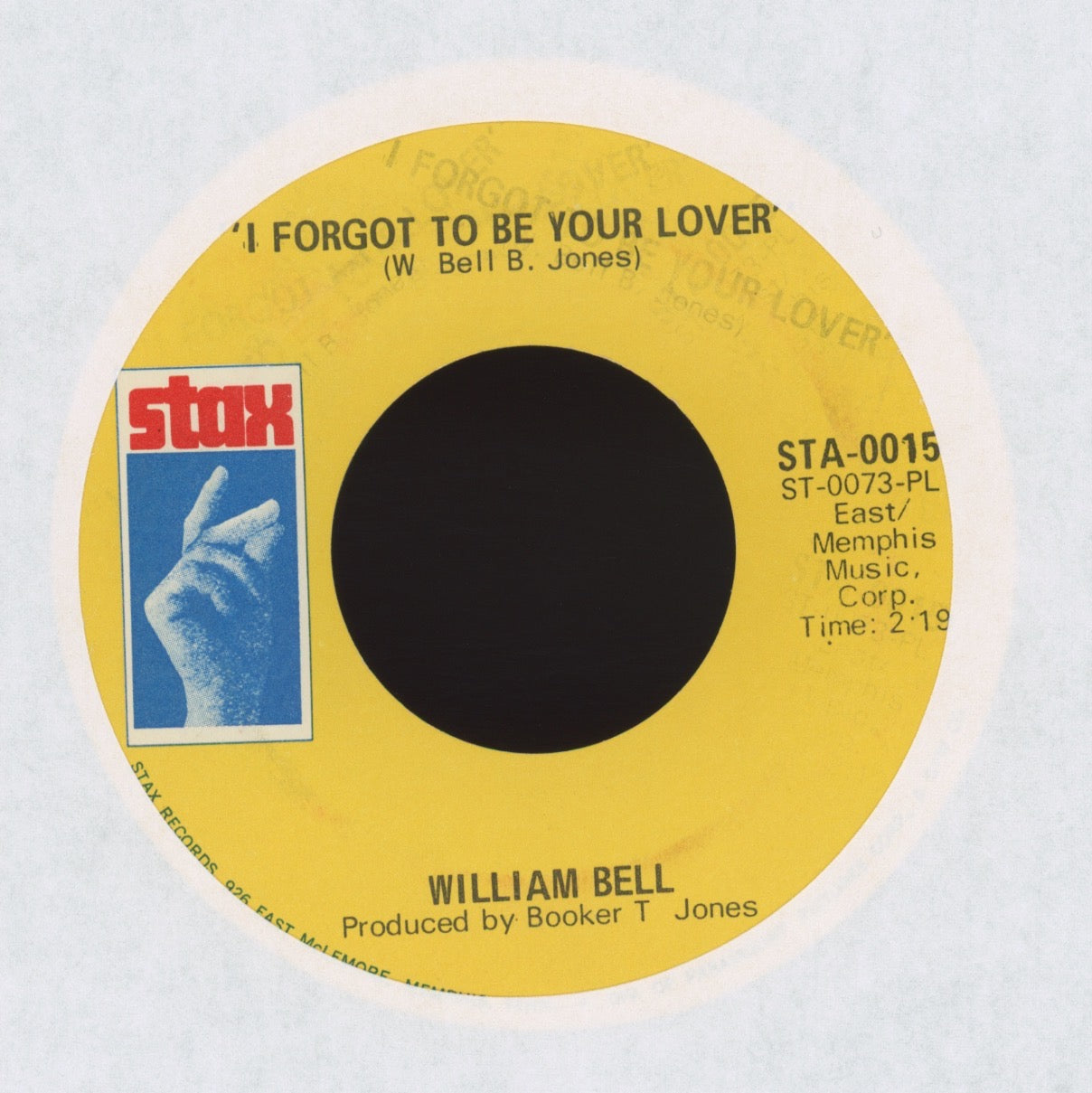 William Bell - I Forgot To Be Your Lover on Stax Soul 45 Samples