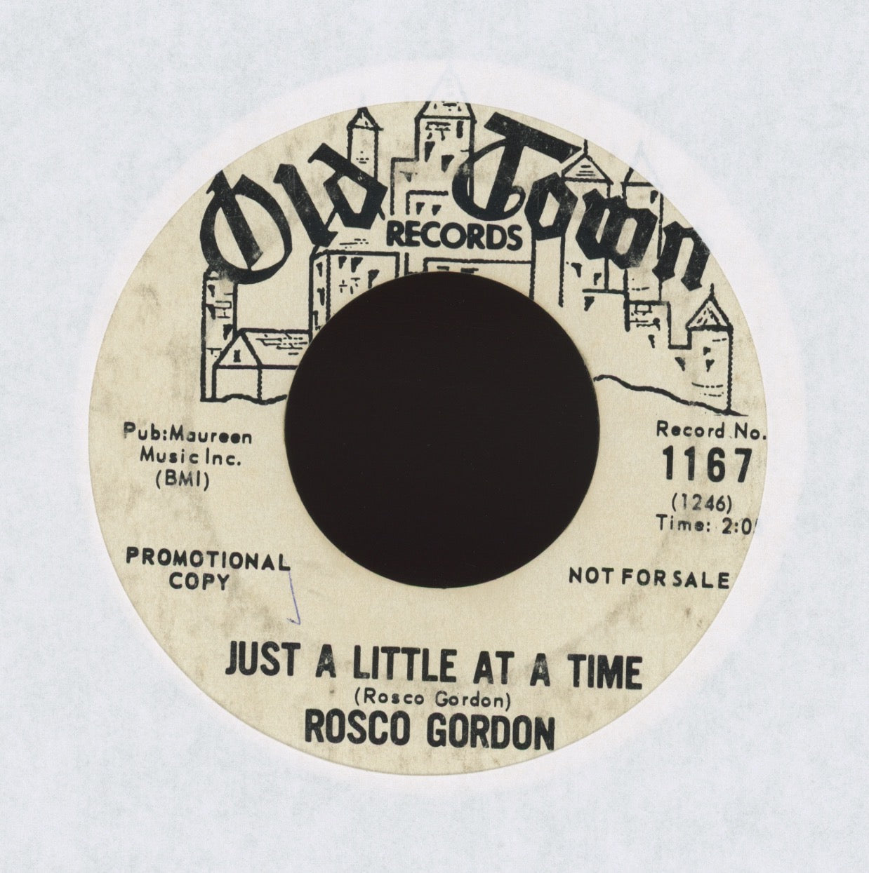 Rosco Gordon - Just A Little At A Time on Old Town Promo R&B 45