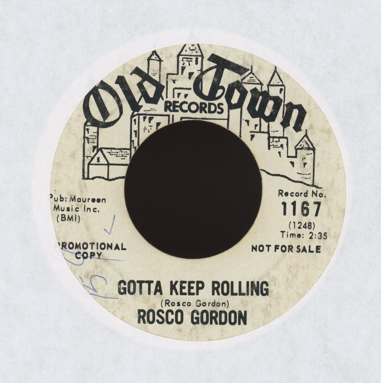 Rosco Gordon - Just A Little At A Time on Old Town Promo R&B 45