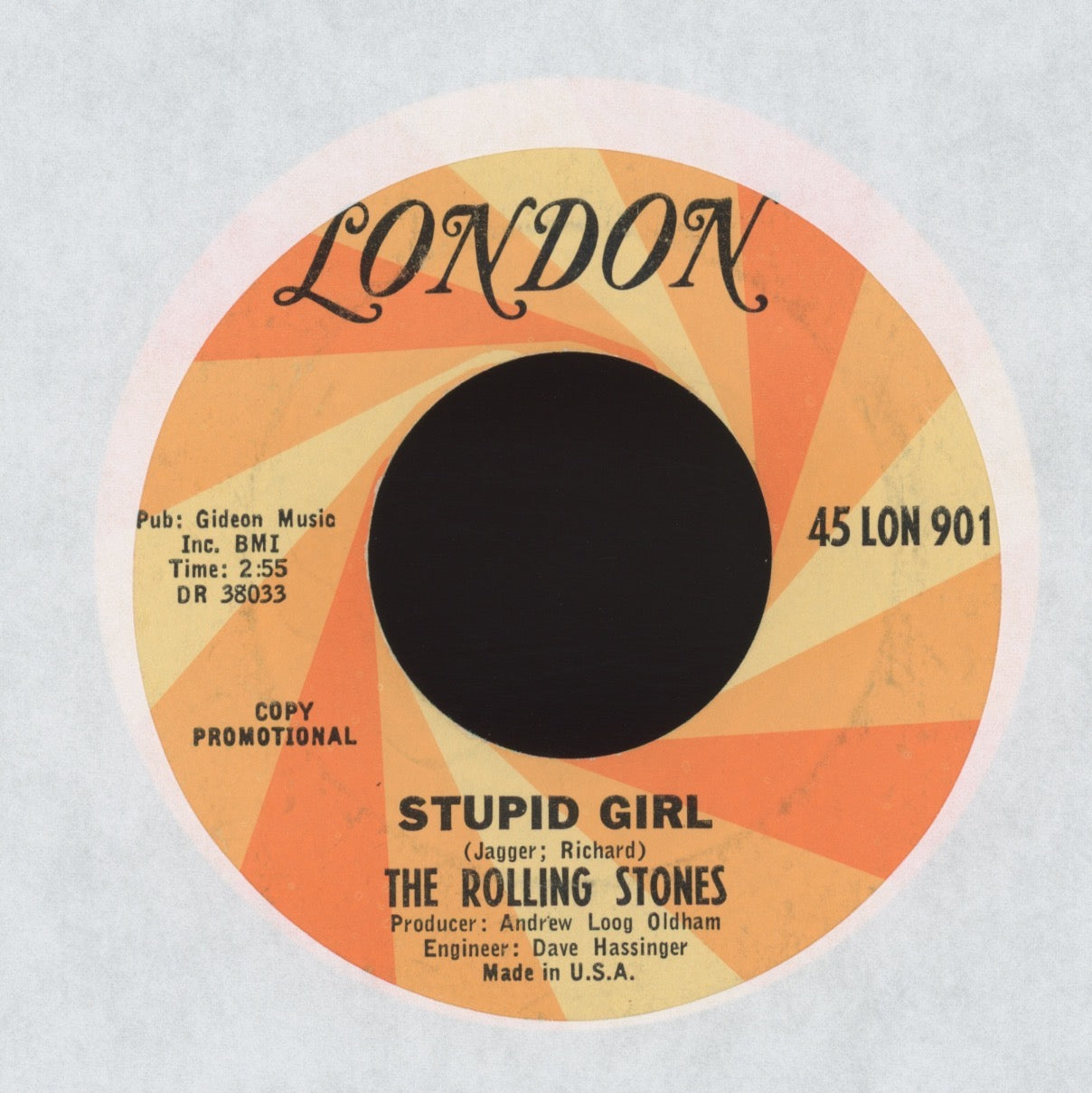 The Rolling Stones - Paint It, Black on London Promo Rock 45