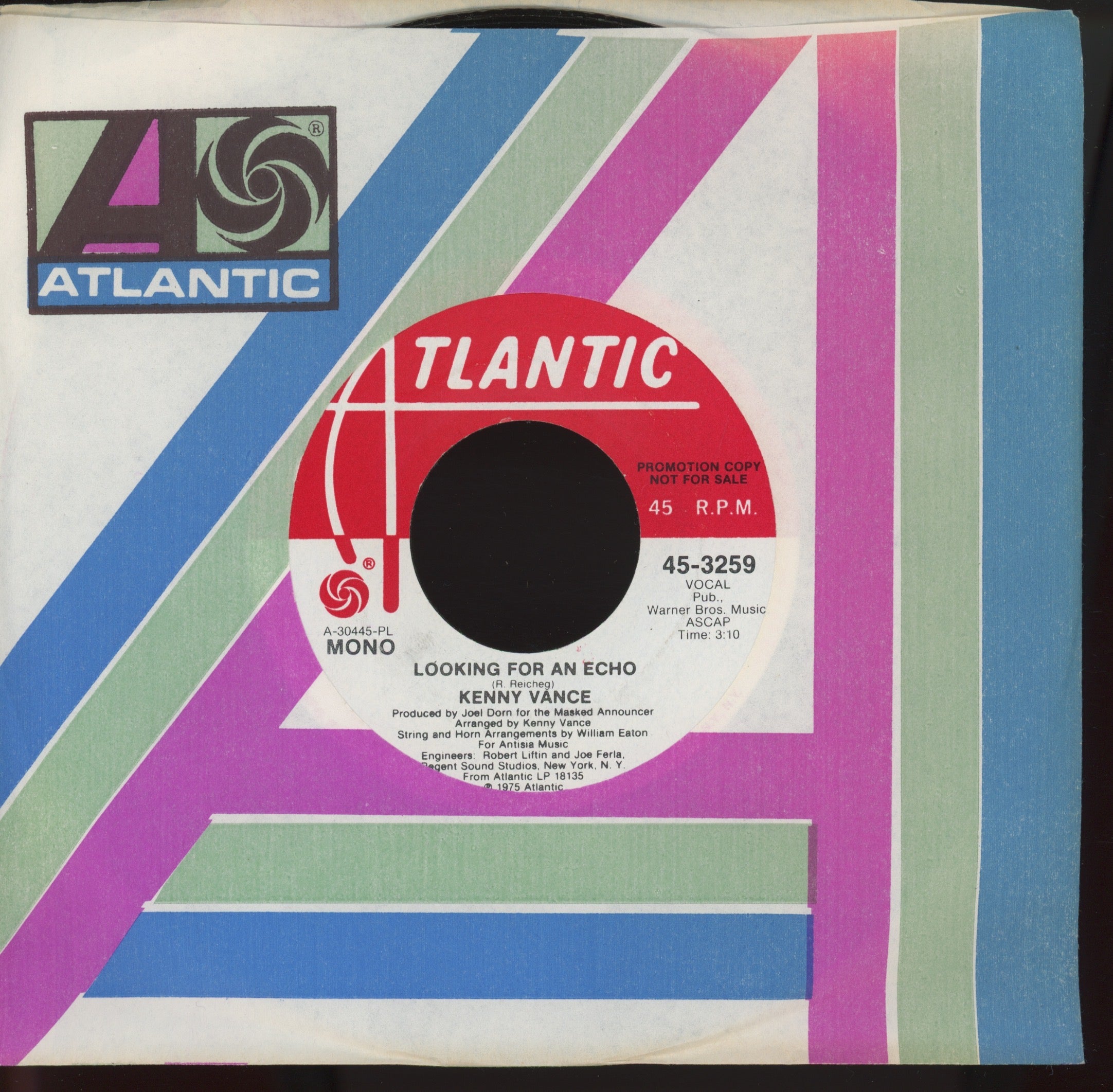 Kenny Vance - Looking For An Echo on Atlantic Promo Doo Wop 45