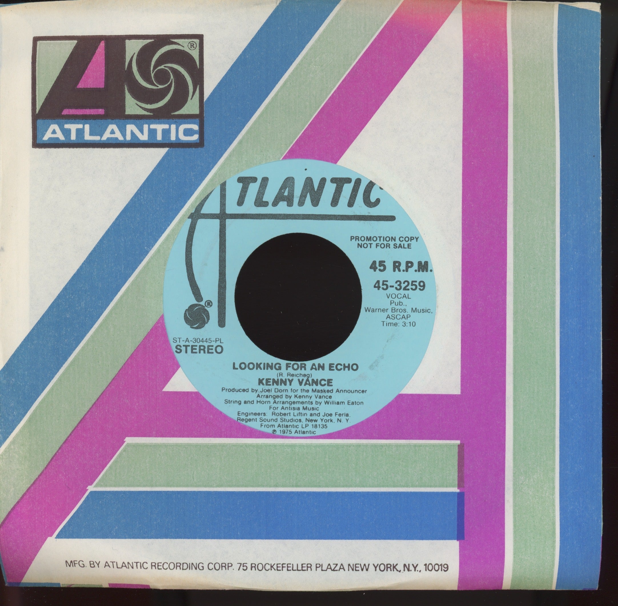 Kenny Vance - Looking For An Echo on Atlantic Promo Doo Wop 45