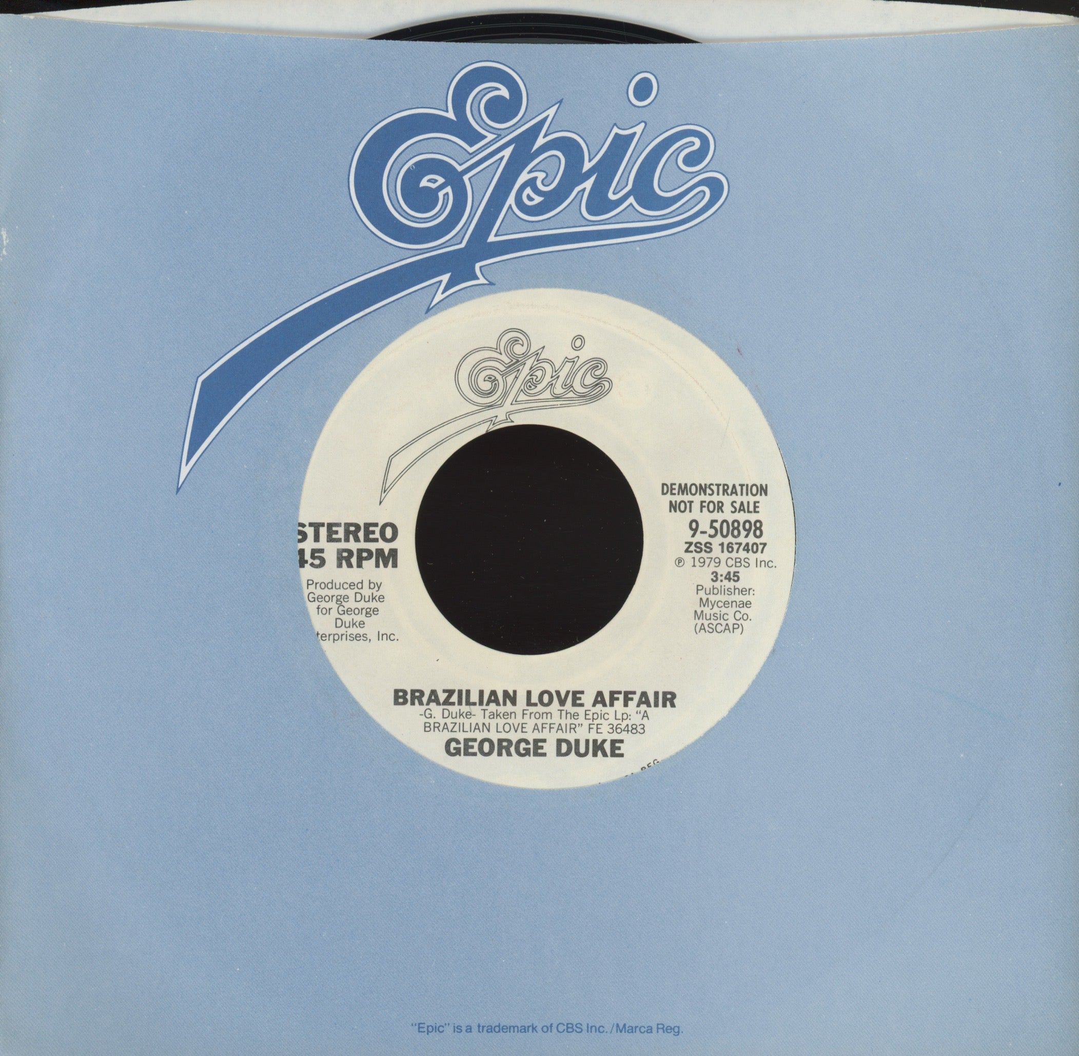 George Duke - Brazilian Love Affair on Epic Promo Modern Soul 45