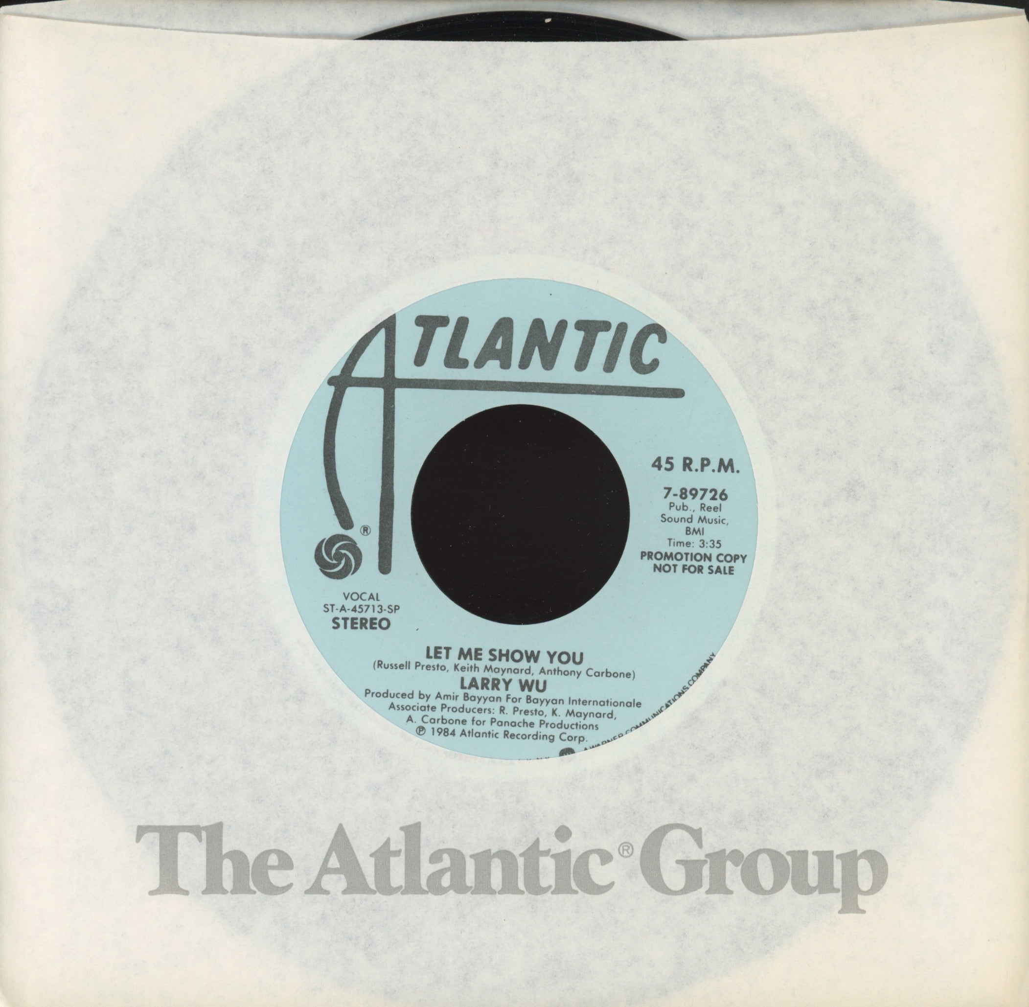 Larry Wu - Let Me Show You on Atlantic Promo Modern Soul 45