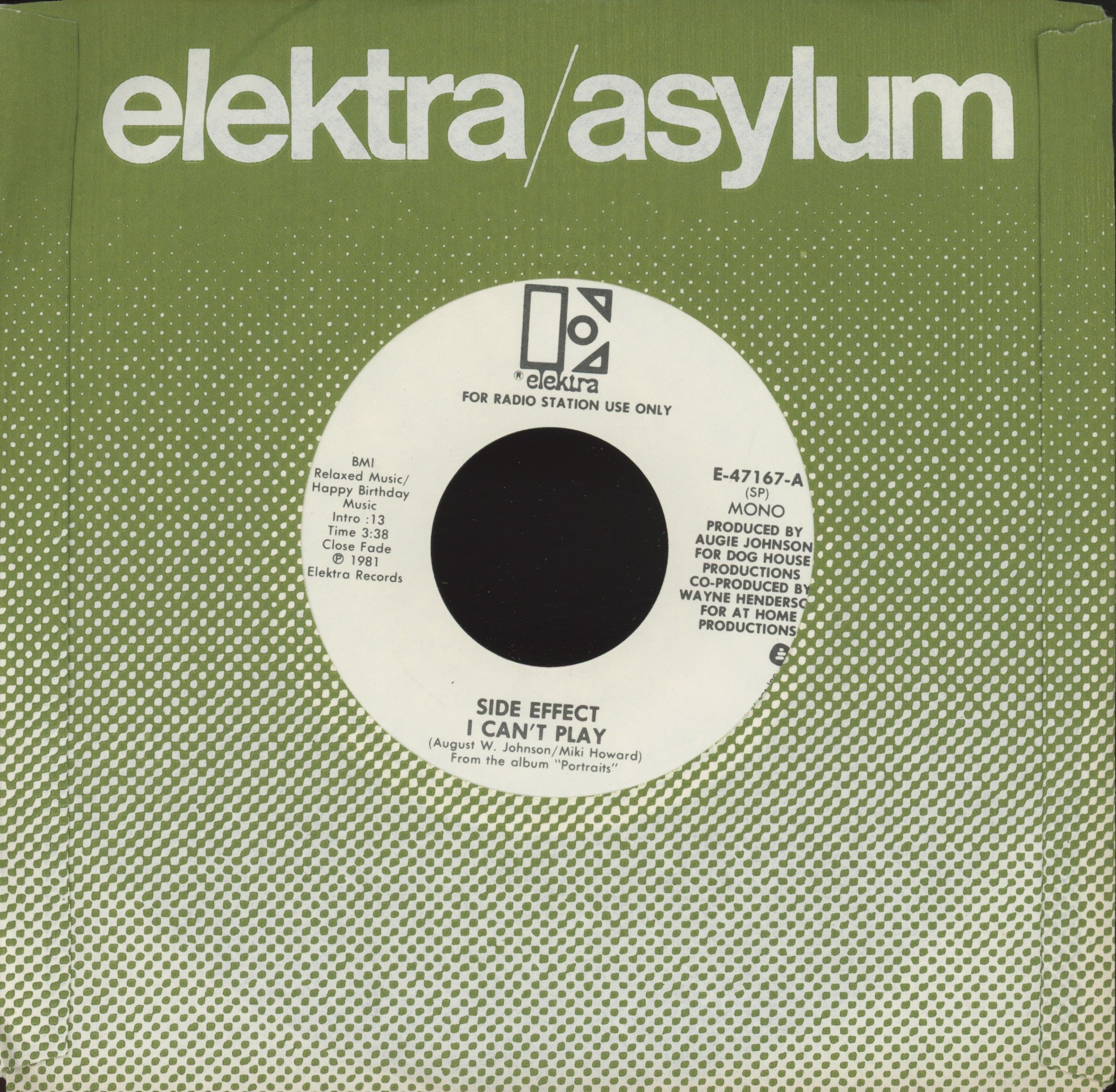 Side Effect - I Can't Play on Elektra Promo Modern Soul 45