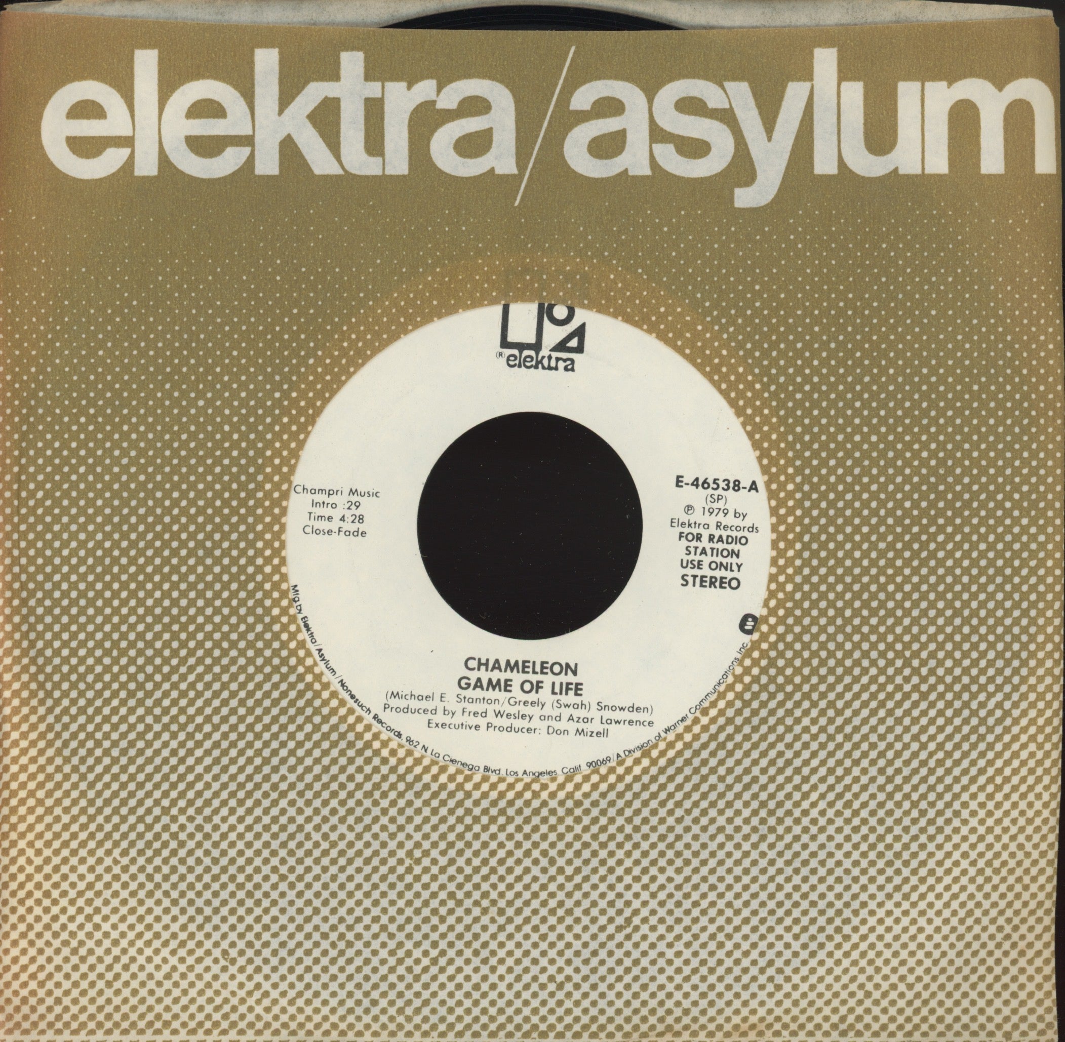 Chameleon - Game Of  Life on Elektra Promo Modern Soul 45