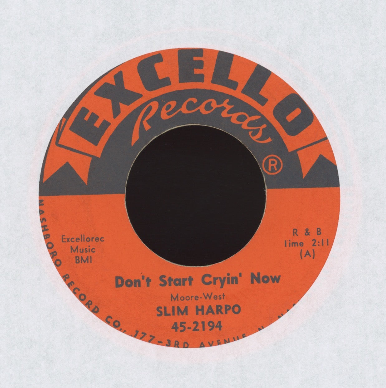 Slim Harpo - Don't Start Cryin' Now on Excello R&B 45