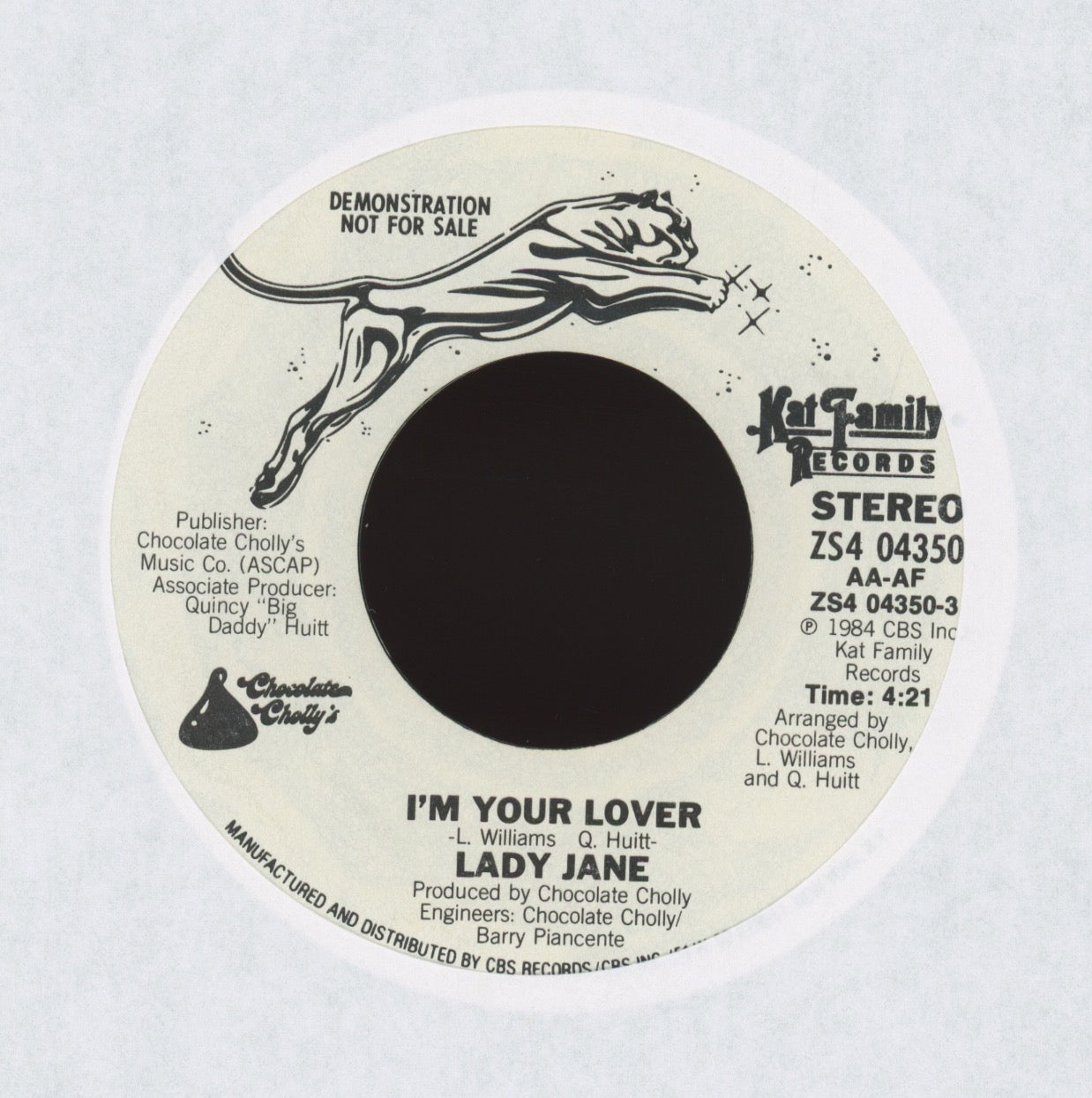 Lady Jane - I'm Your Lover on Kat Family Promo Modern Soul 45