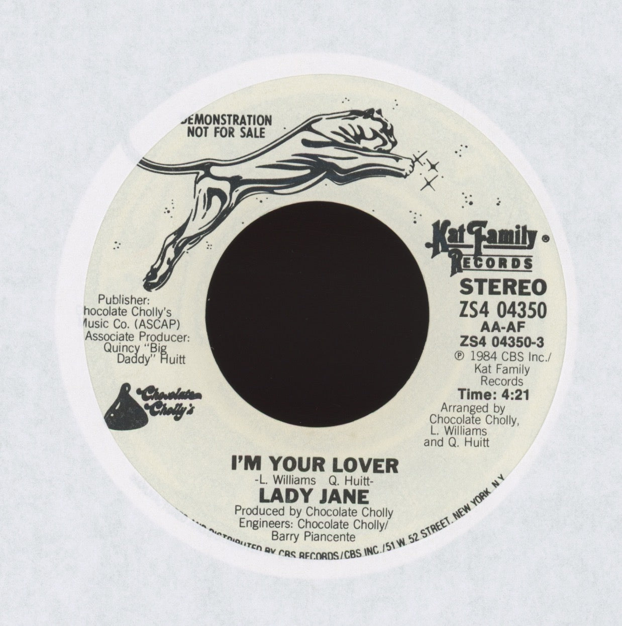 Lady Jane - I'm Your Lover on Kat Family Promo Modern Soul 45