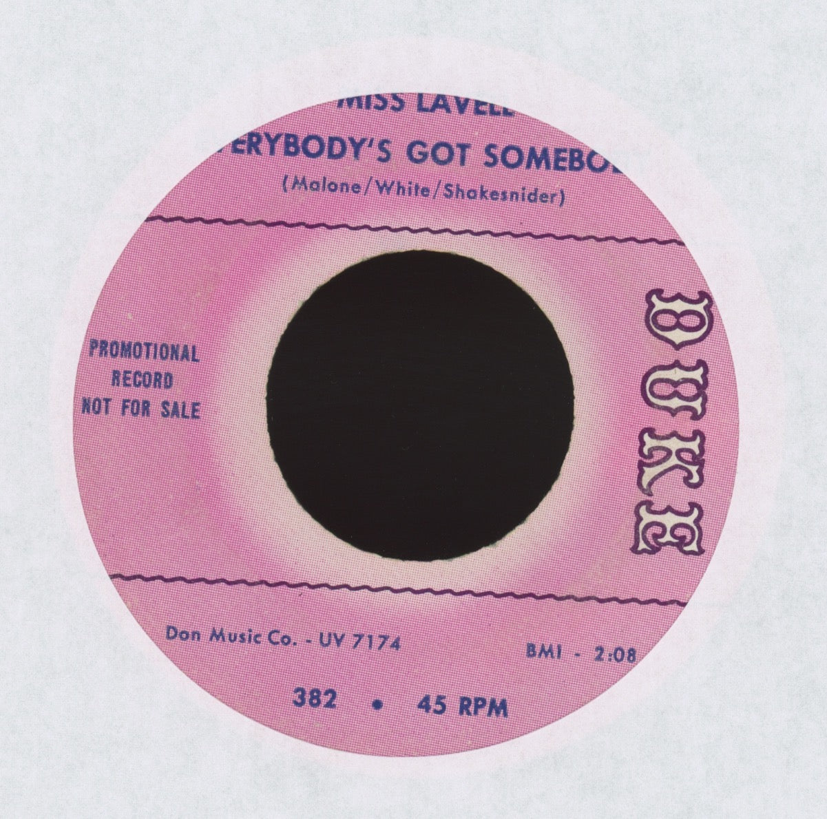 Miss LaVell - Everybody's Got Somebody on Duke Promo Northern Soul 45