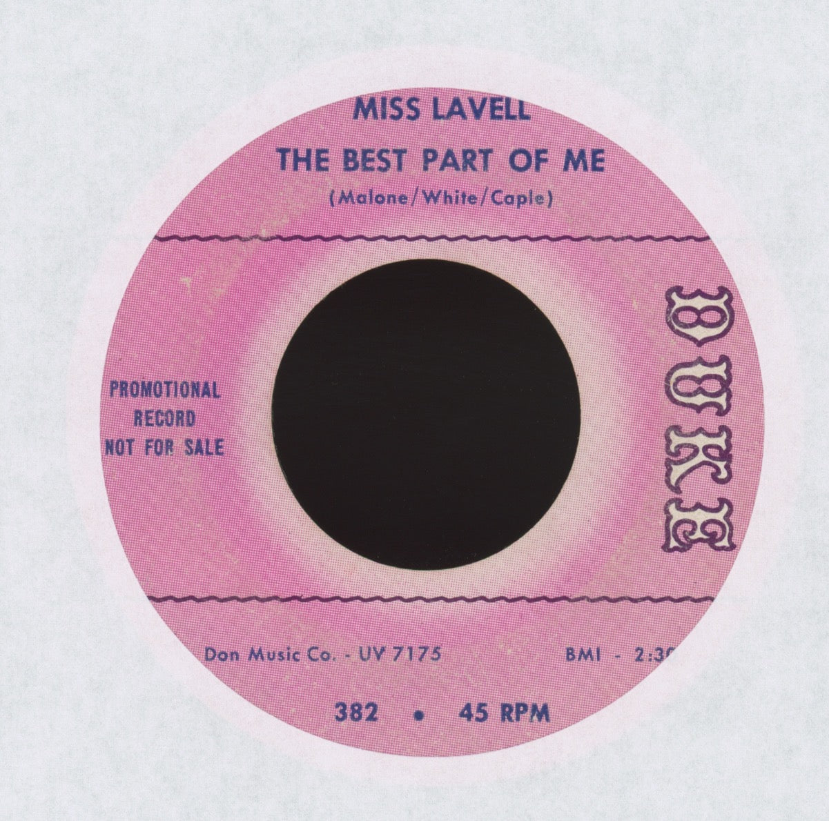 Miss LaVell - Everybody's Got Somebody on Duke Promo Northern Soul 45
