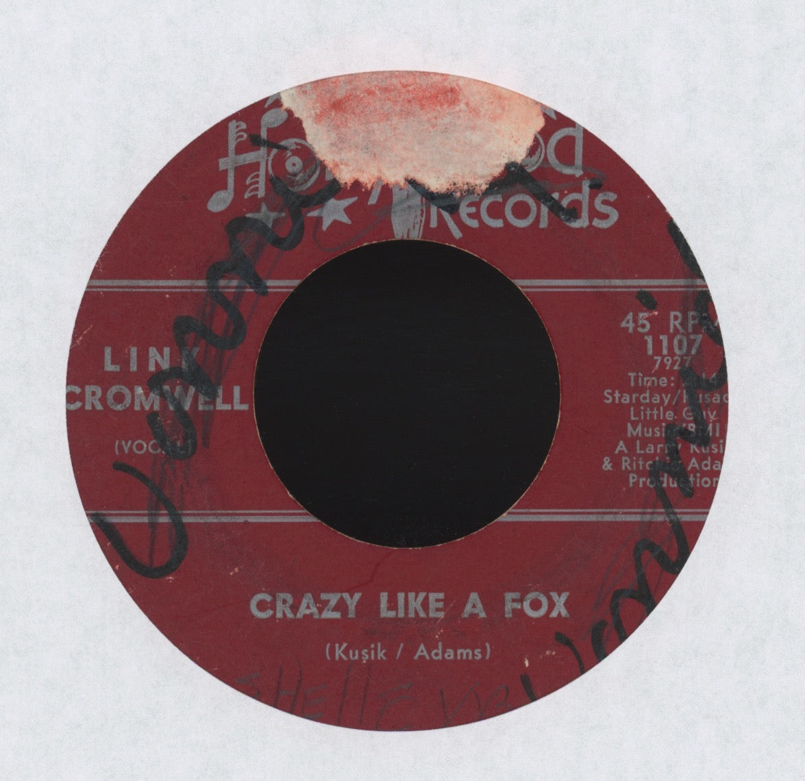 Link Cromwell aka Lenny Kaye - Crazy Like A Fox on Hollywood Garage 45