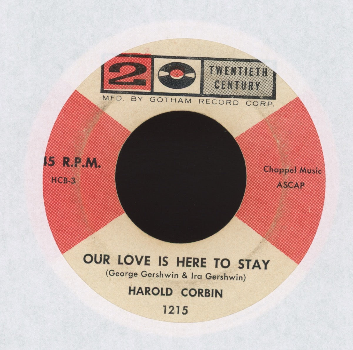 Harold Corbin - Soul Sister on 20th Century Jazz 45