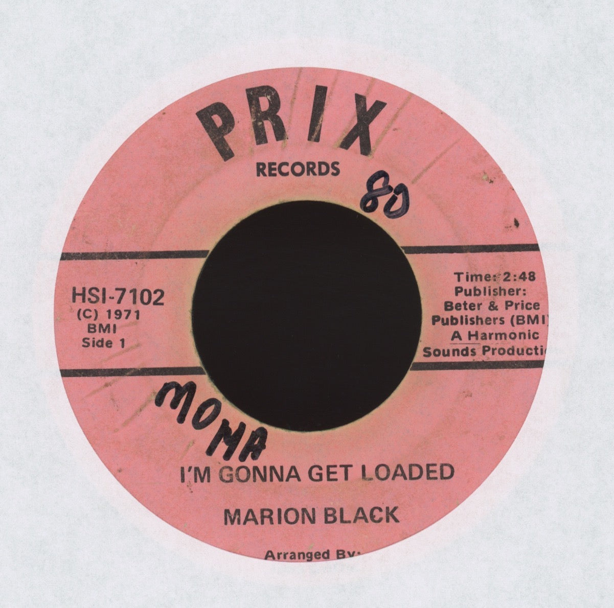 Marion Black - I'm Gonna Get Loaded on Prix R&B 45