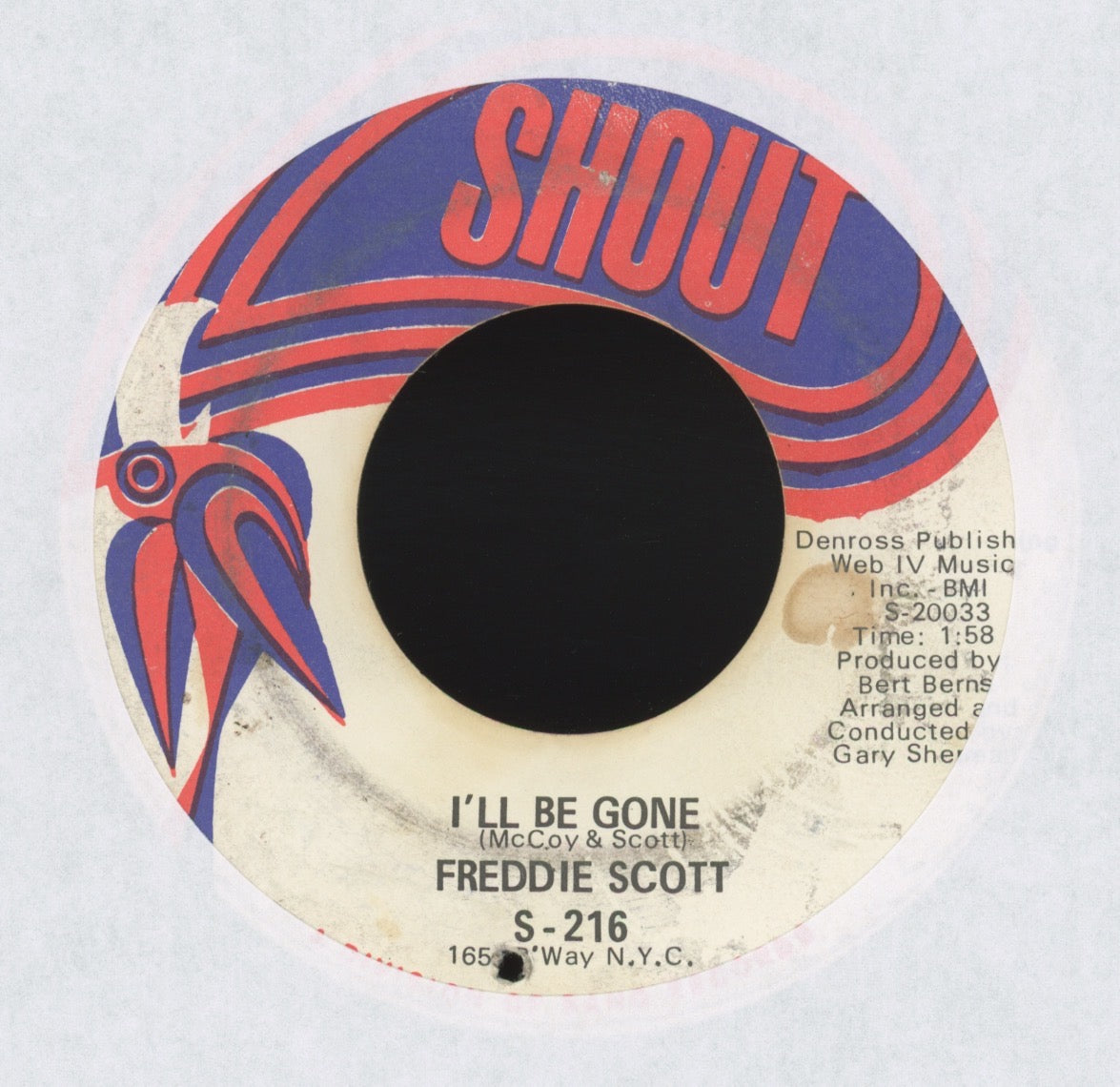Freddie Scott - I'll Be Gone on Shout Northern Soul 45
