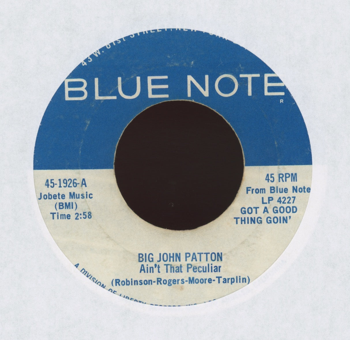 John Patton - Ain't That Peculiar on Blue Note Soul Jazz 45