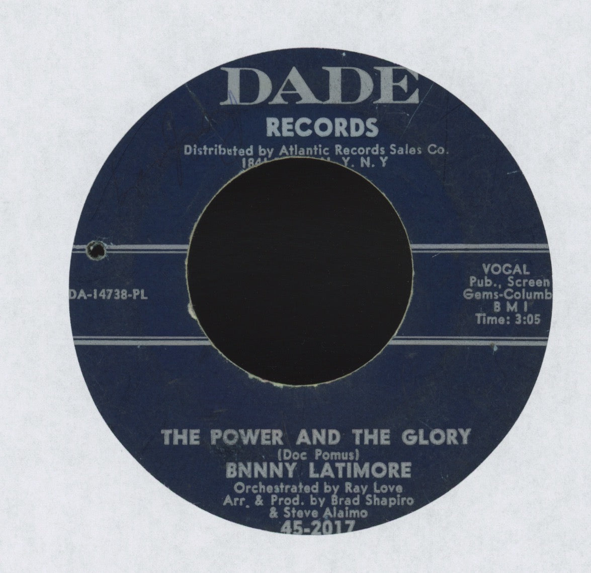 Benny Latimore - Love Don't Love Me on Dade Northern Soul 45