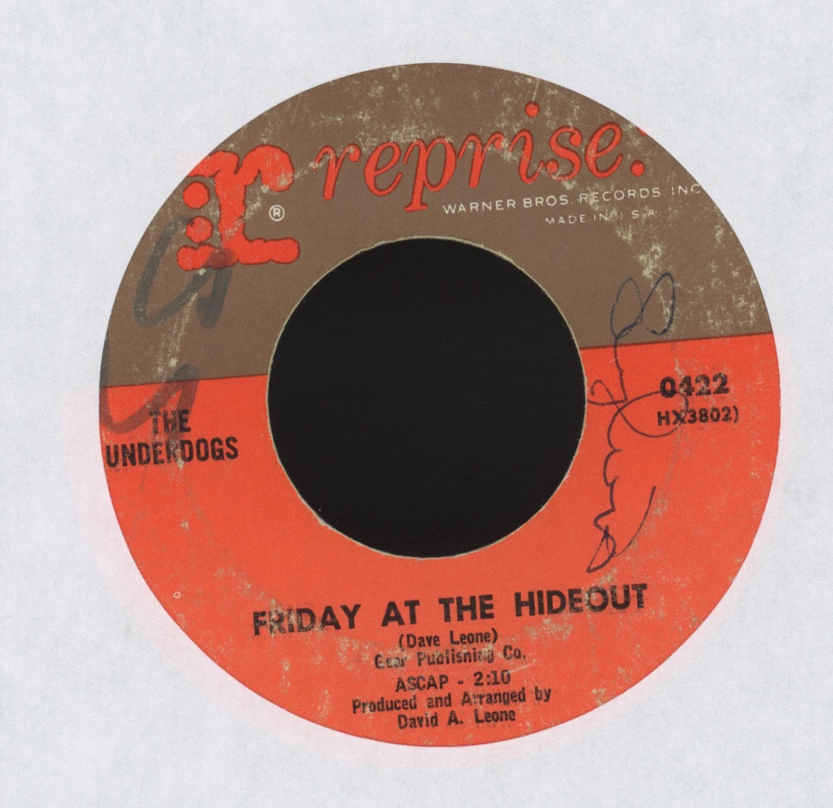 The Underdogs - The Man In The Glass on Reprise Garage 45