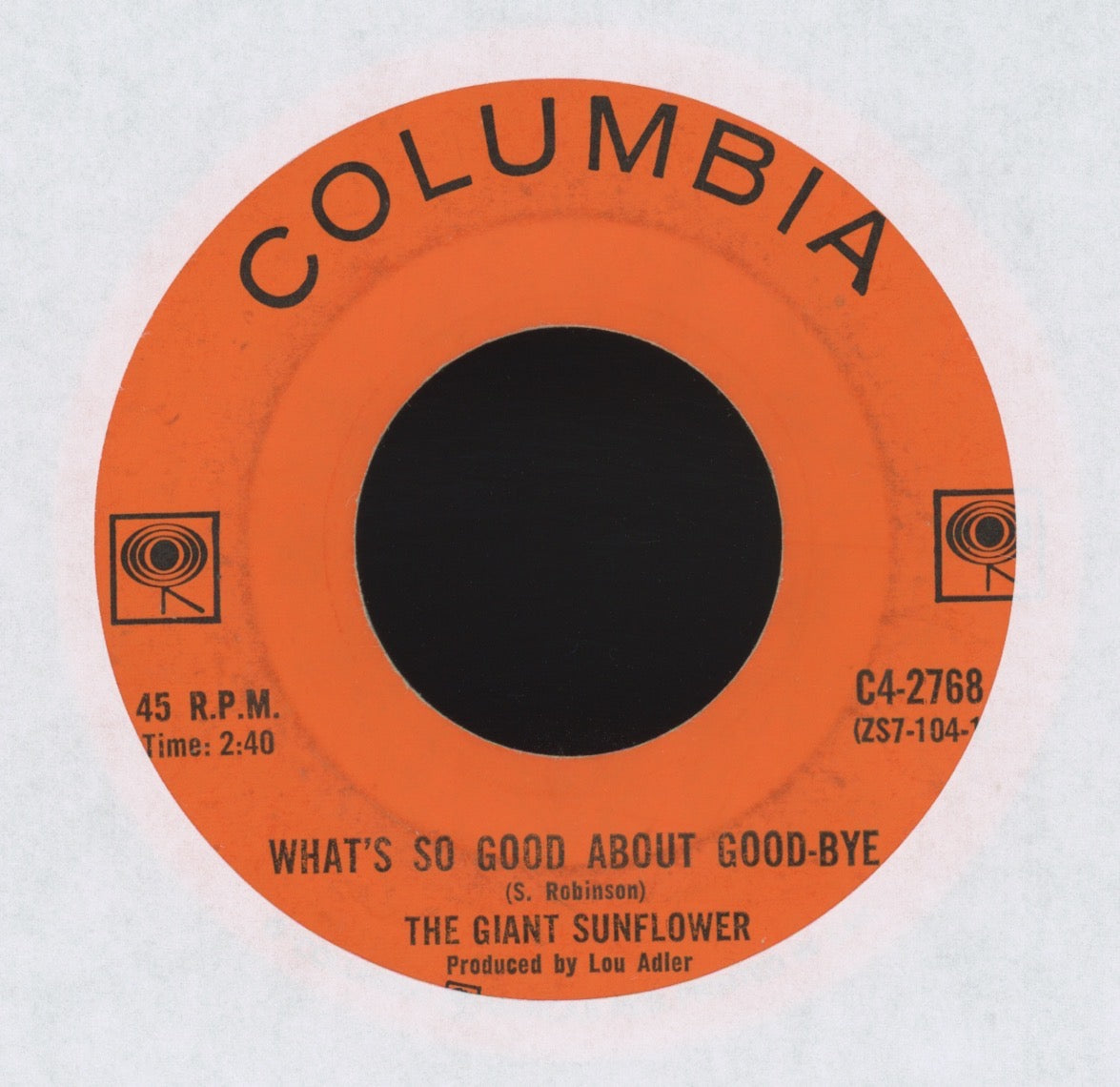 The Giant Sunflower - What's So Good About Good-Bye on Columbia Canadian Press Psych Rock 45