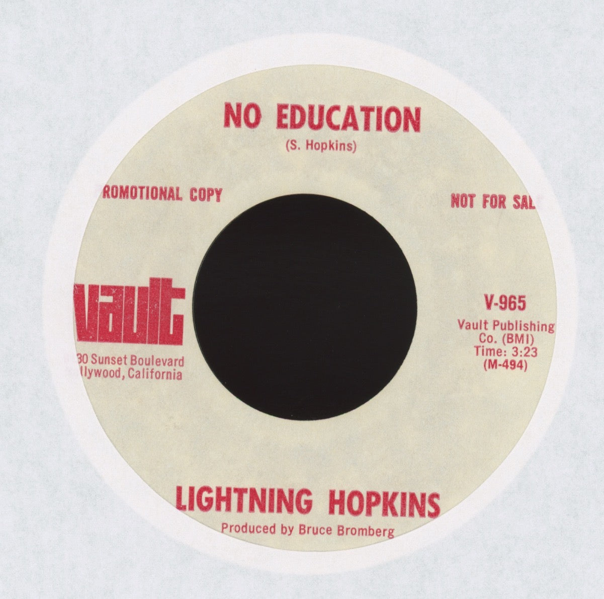 Lightnin' Hopkins - Easy On Your Heels on Vault Promo R&B Blues 45