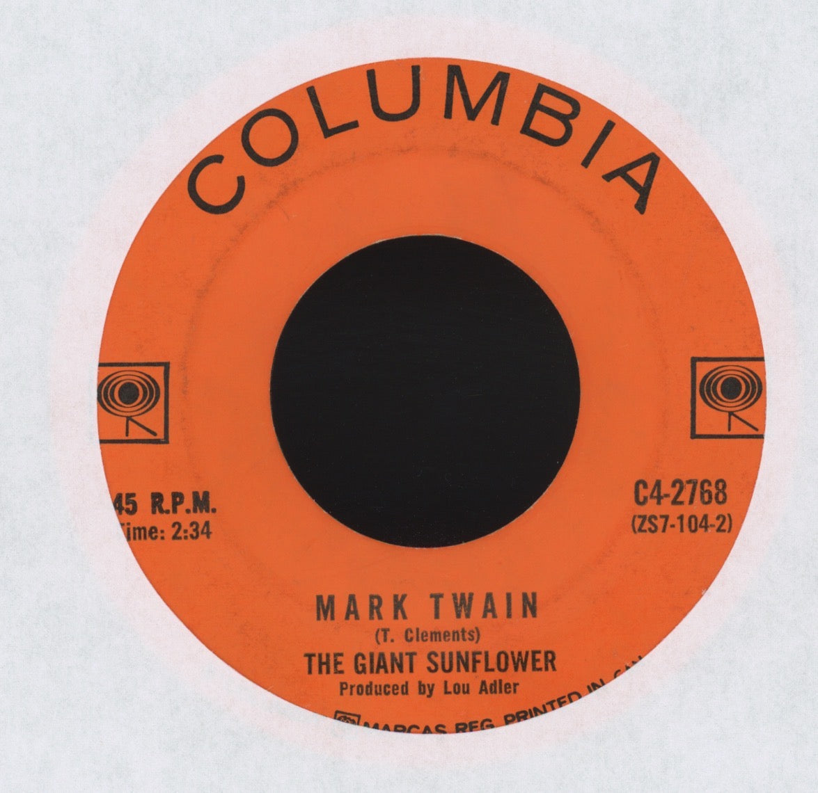 The Giant Sunflower - What's So Good About Good-Bye on Columbia Canadian Press Psych Rock 45