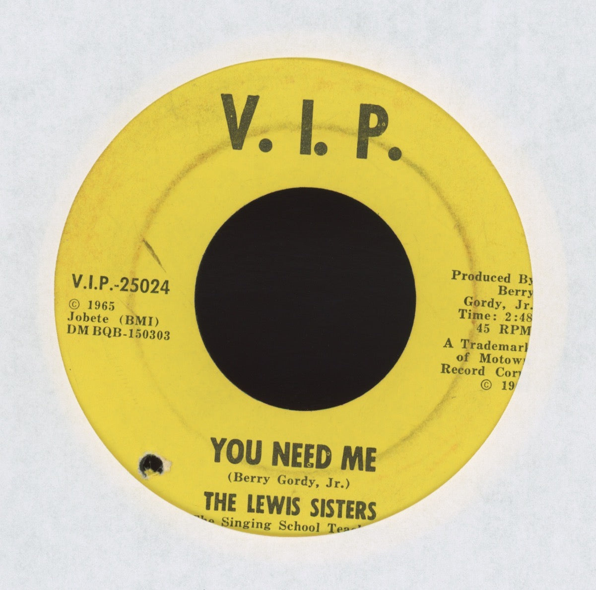 The Lewis Sisters - You Need Me on V.I.P. Northern Soul 45