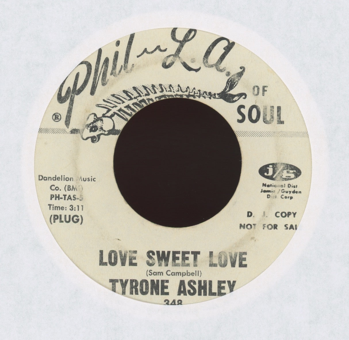 Tyrone Ashley - Love Sweet Love on Phil L.A. of Soul Promo Sweet Soul 45