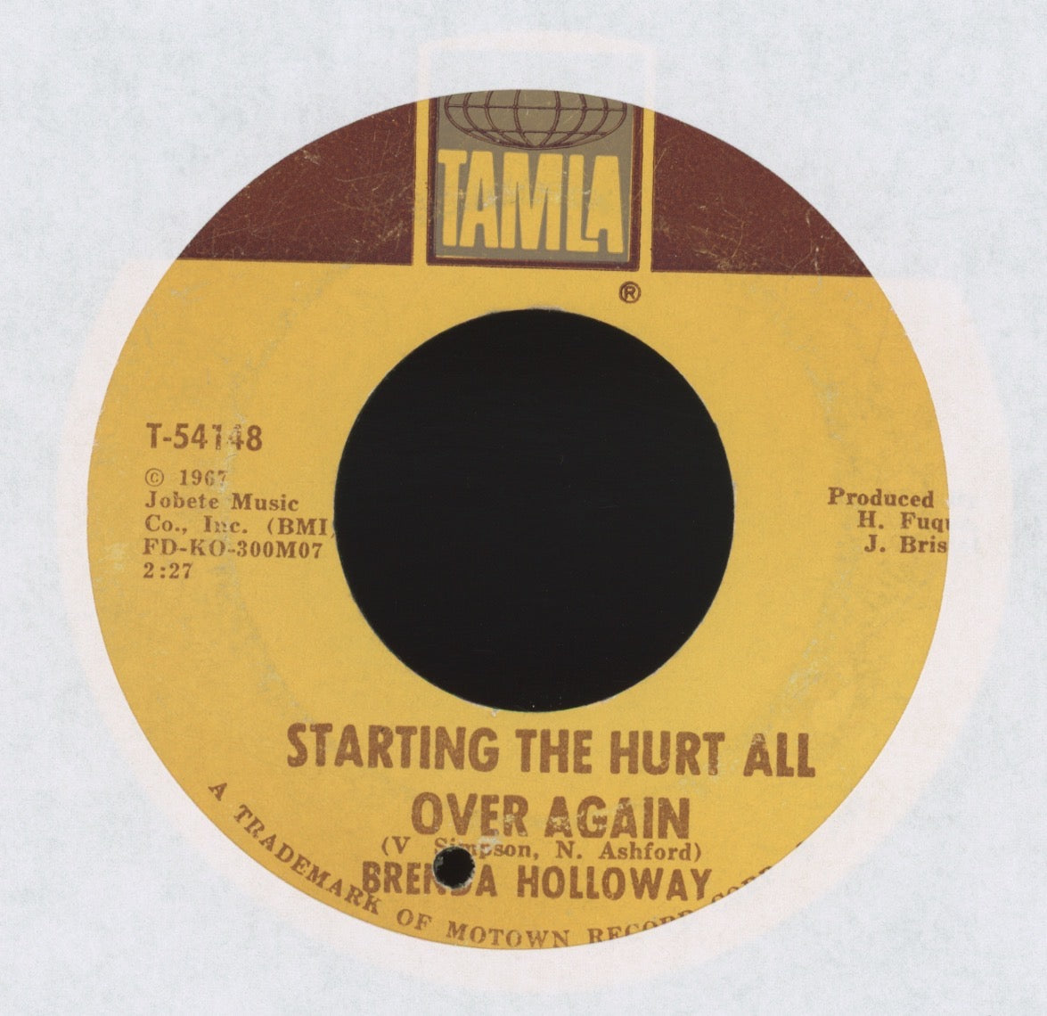 Brenda Holloway - Starting The Hurt All Over Again on Tamla Northern Soul 45