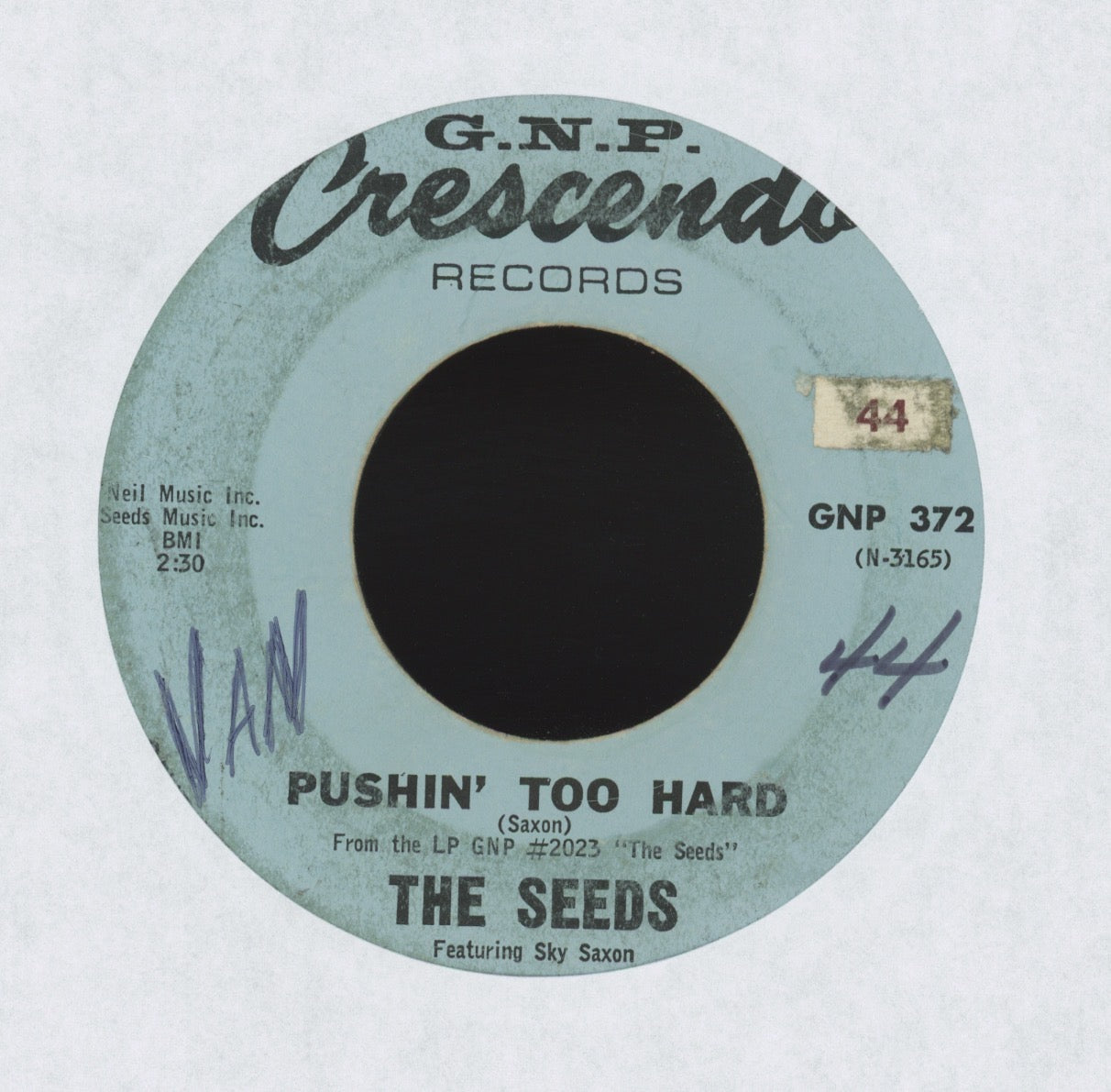 The Seeds - Pushin' Too Hard on GNP Crescendo Garage 45