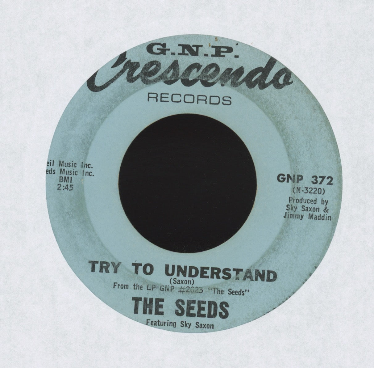 The Seeds - Pushin' Too Hard on GNP Crescendo Garage 45