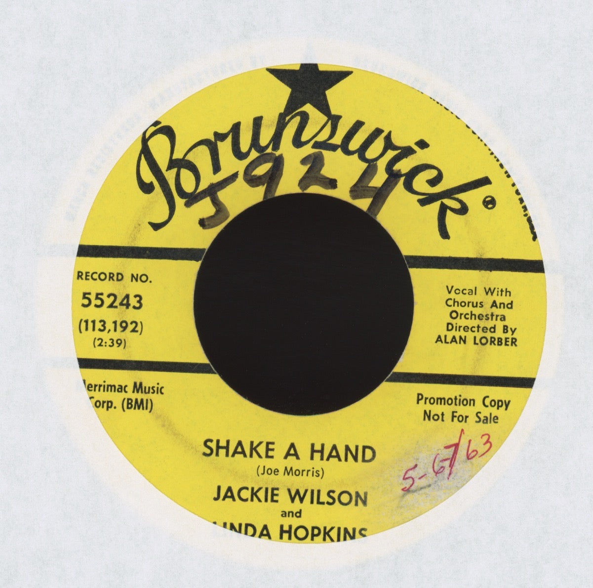 Jackie Wilson & Linda Hopkins - Say I Do on Brunswick Promo R&B 45
