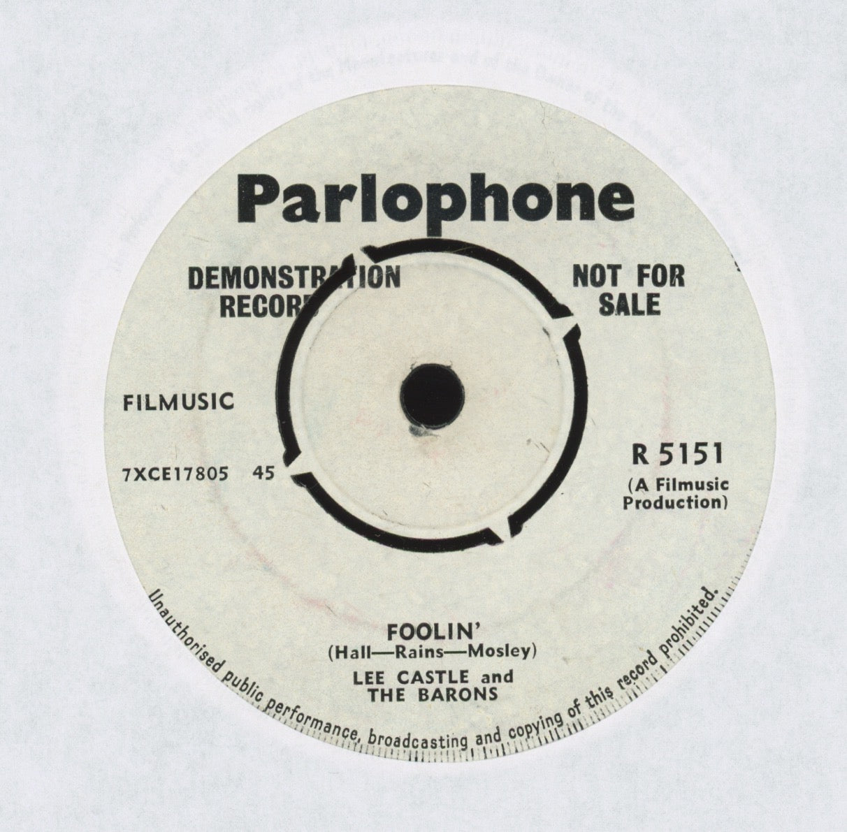 Lee Castle & The Barons - A Love She Can Count On on Parlophone Promo UK Beat 45