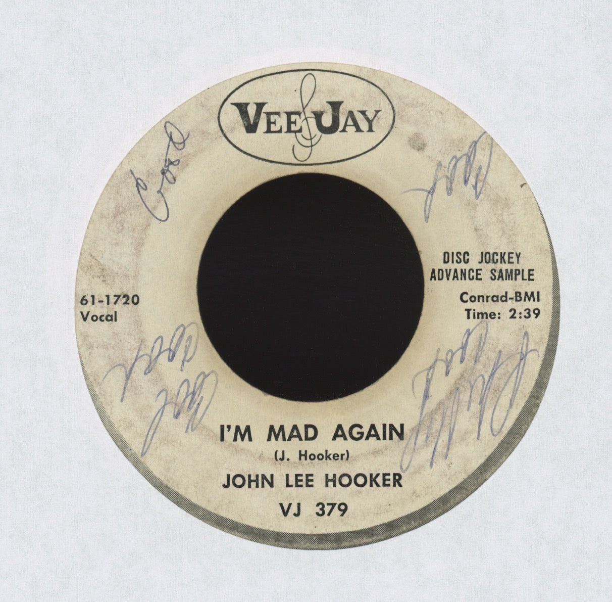 John Lee Hooker - I'm Going Upstairs on Vee Jay Promo R&B Blues 45