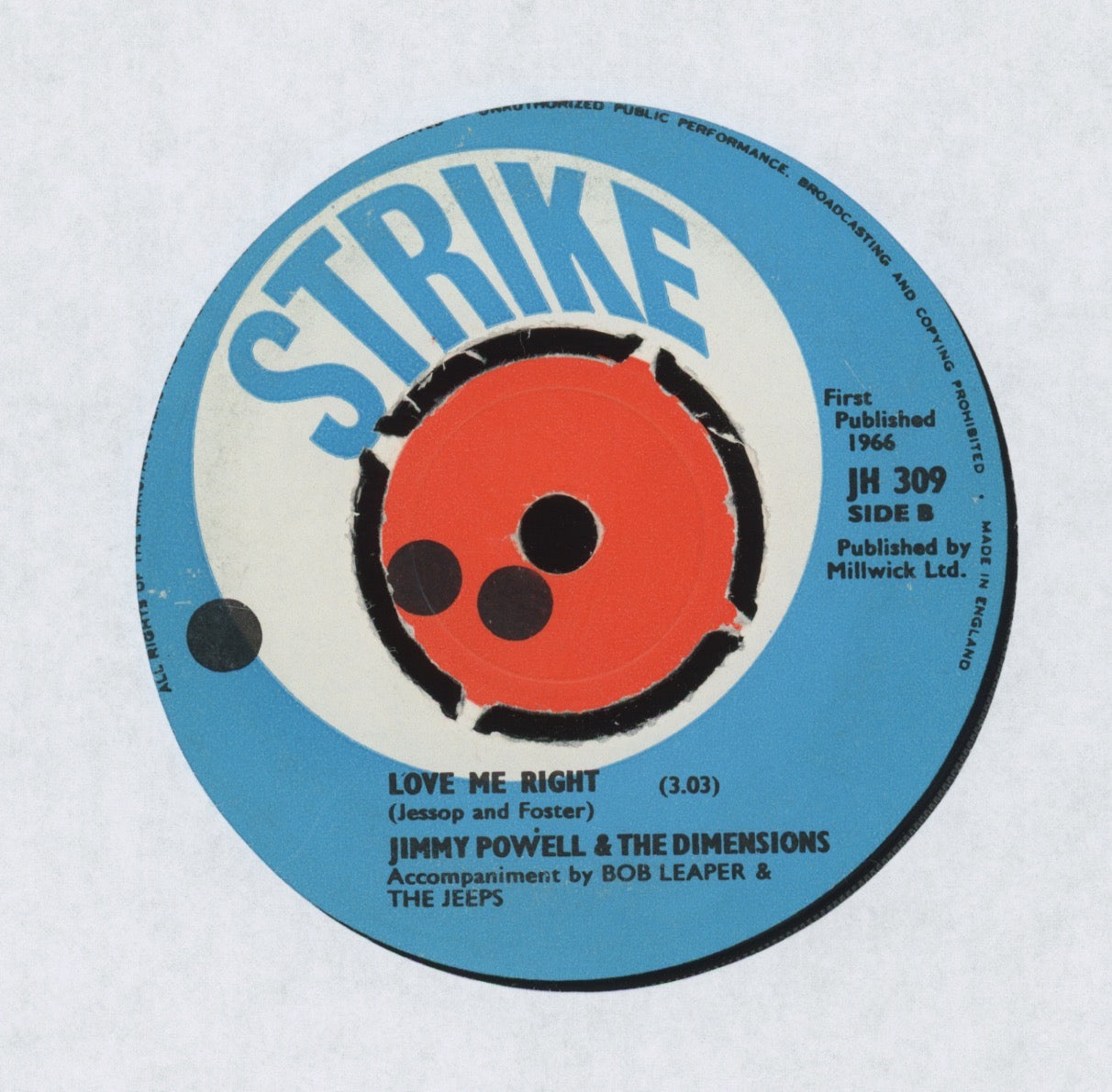 Jimmy Powell And The 5 Dimensions - I Can Go Down on Strike UK Press Soul 45