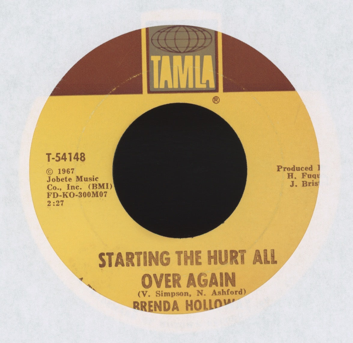 Brenda Holloway - Starting The Hurt All Over Again on Tamla Northern Soul 45