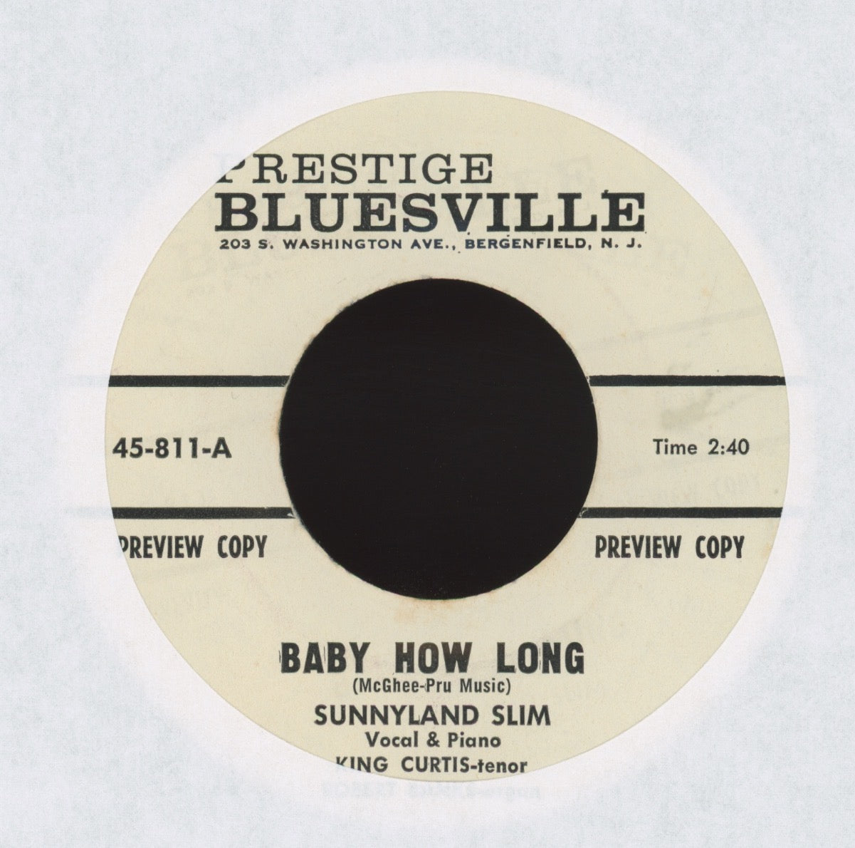 Sunnyland Slim - It's You Baby on Prestige Bluesville Promo R&B Blues 45