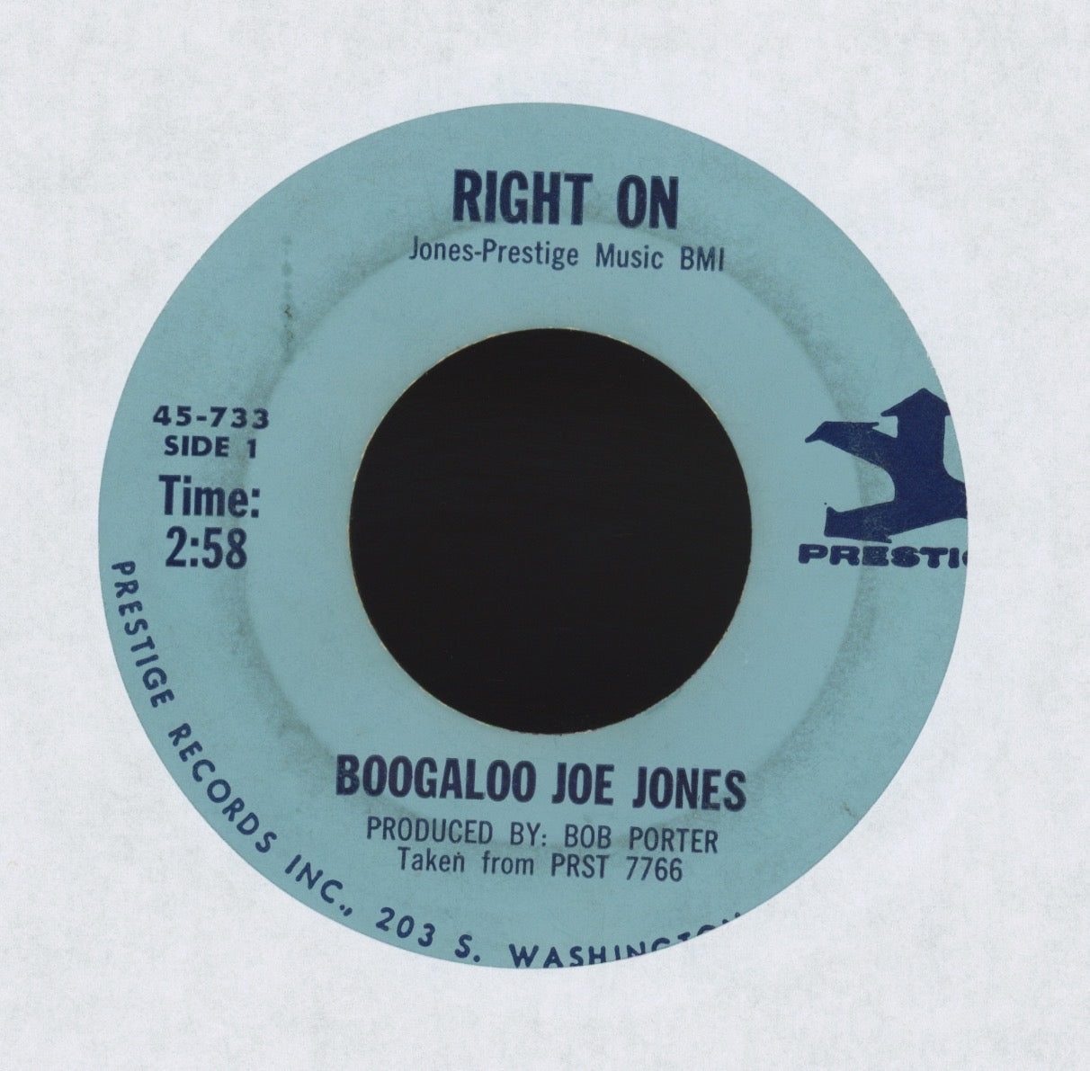 Ivan 'Boogaloo' Joe Jones - Right On on Prestige Jazz Funk 45