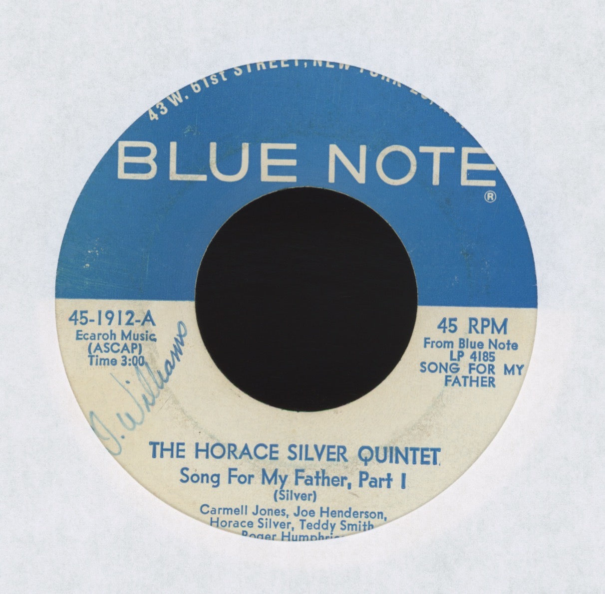 The Horace Silver Quintet - Song For My Father on Blue Note Jazz 45