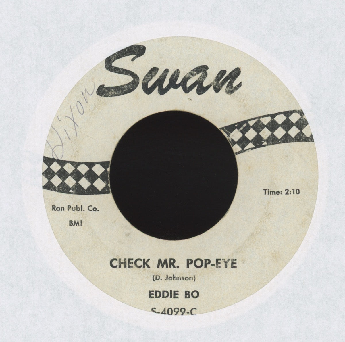 Eddie Bo - Check Mr. Pop-Eye / Now Let's Pop-Eye on Swan R&B 45