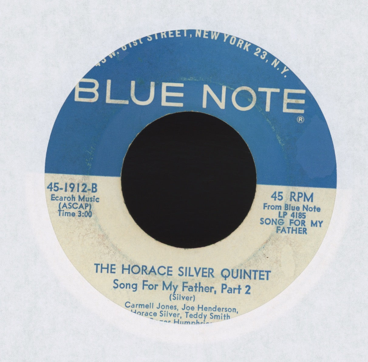 The Horace Silver Quintet - Song For My Father on Blue Note Jazz 45
