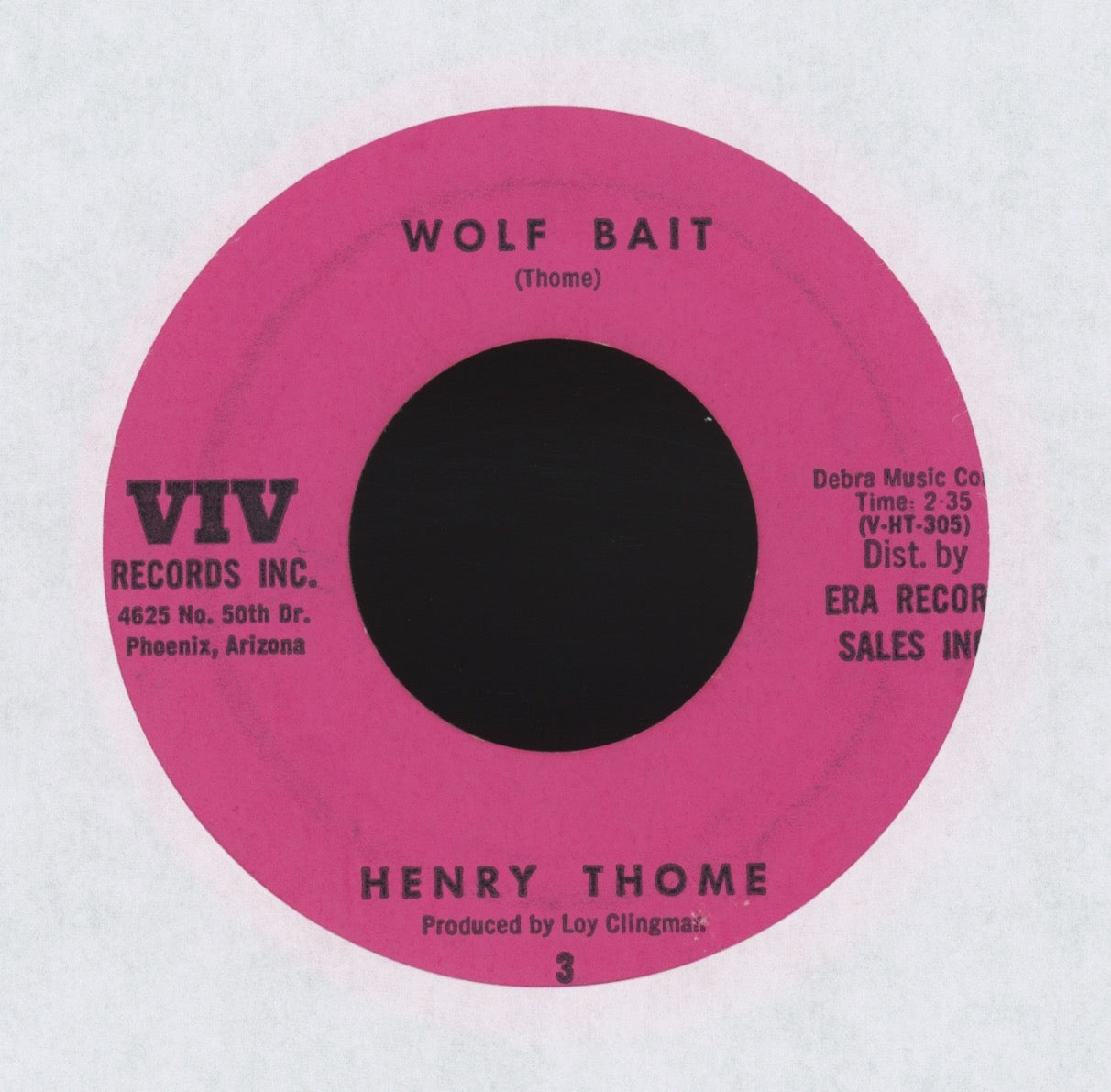 Henry Thome - Wolf Bait on VIV R&B Popcorn 45
