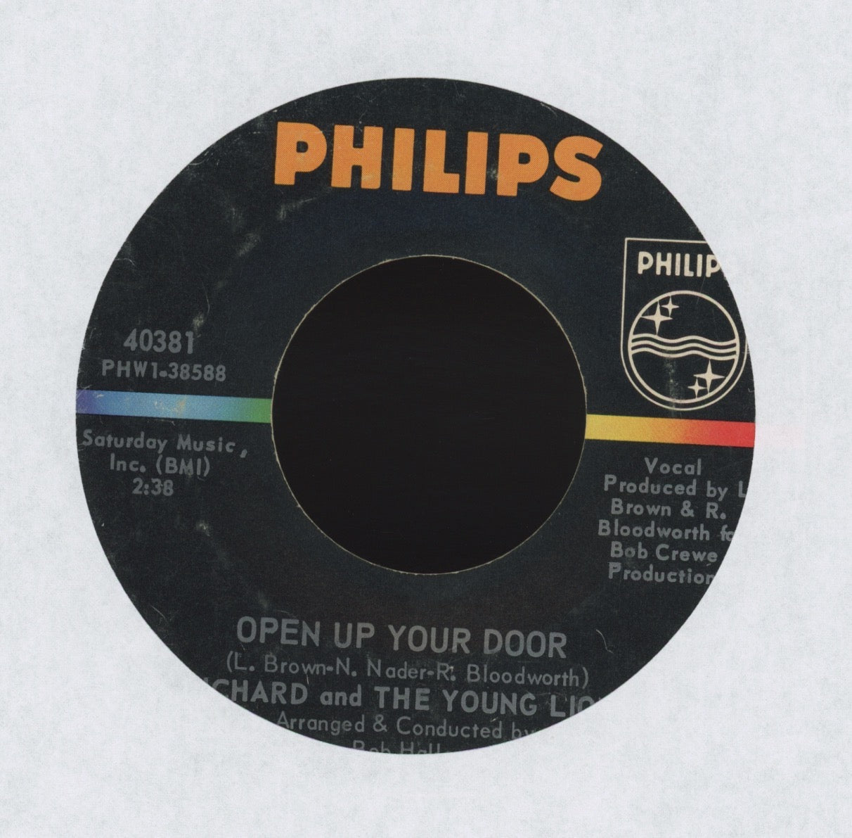 Richard & The Young Lions - Open Up Your Door on Philips Garage 45