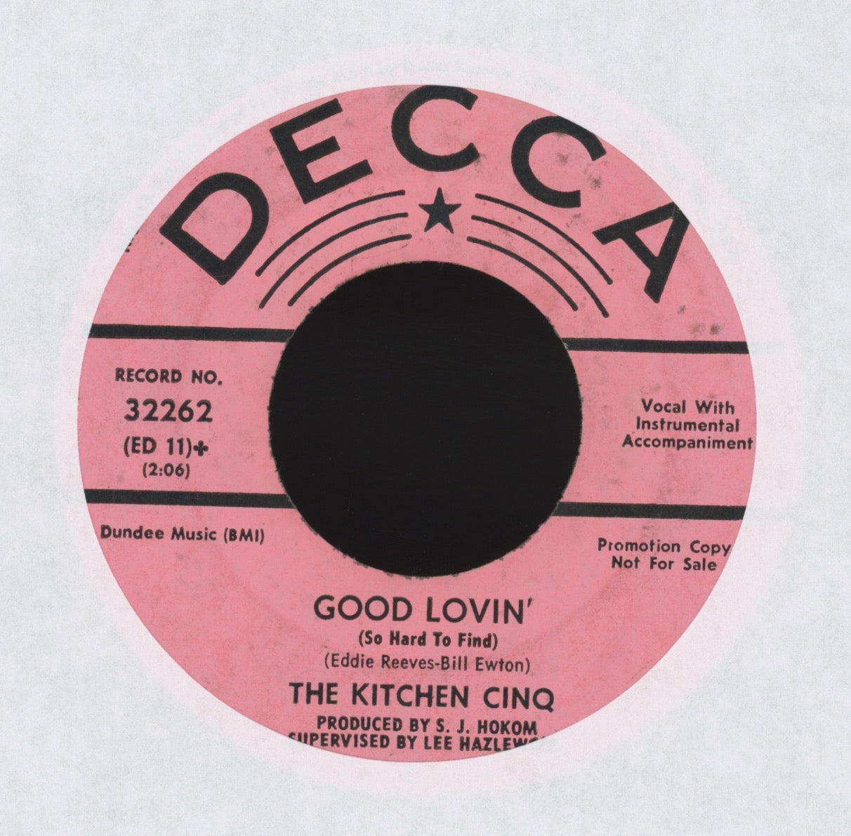 The Kitchen Cinq - Good Lovin' (So Hard To Find) on Decca Promo Garage 45