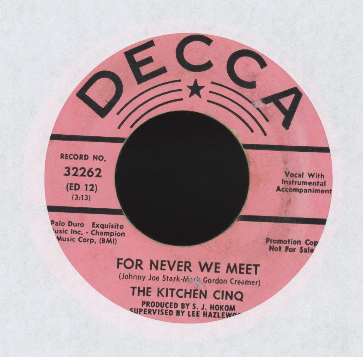 The Kitchen Cinq - Good Lovin' (So Hard To Find) on Decca Promo Garage 45