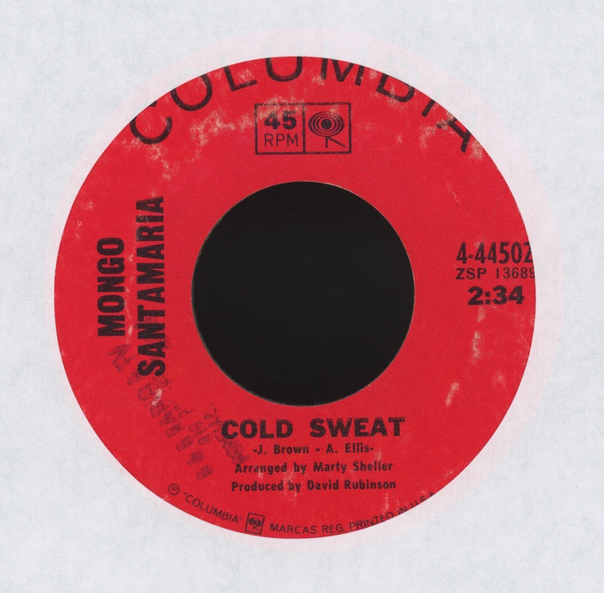 Mongo Santamaria - Cold Sweat on Columbia Latin Funk 45