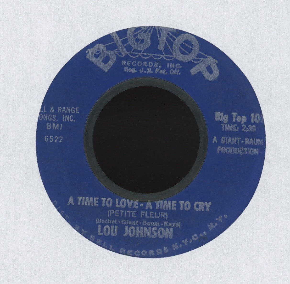 Lou Johnson - Unsatisfied on Bigtop Northern Soul 45