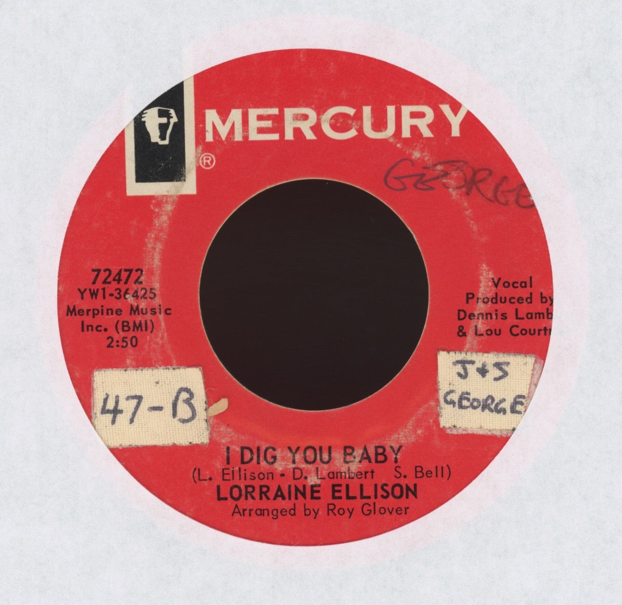Lorraine Ellison - I Dig You Baby on Mercury Northern Soul 45