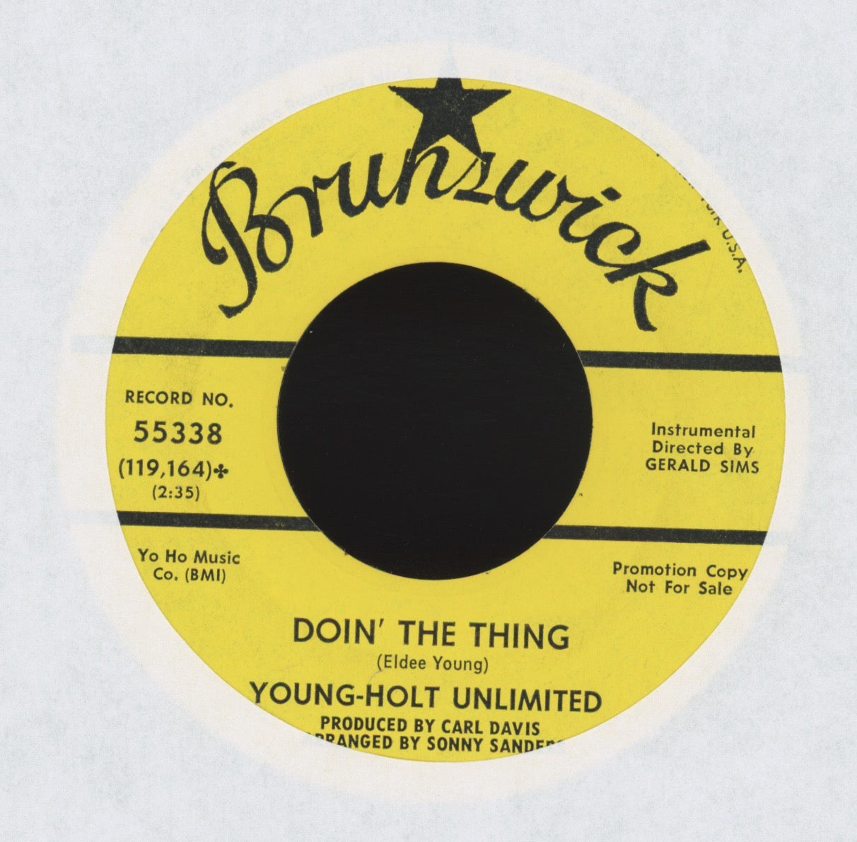 Young Holt Unlimited - The Beat Goes On on Brunswick Promo Jazz Funk 45