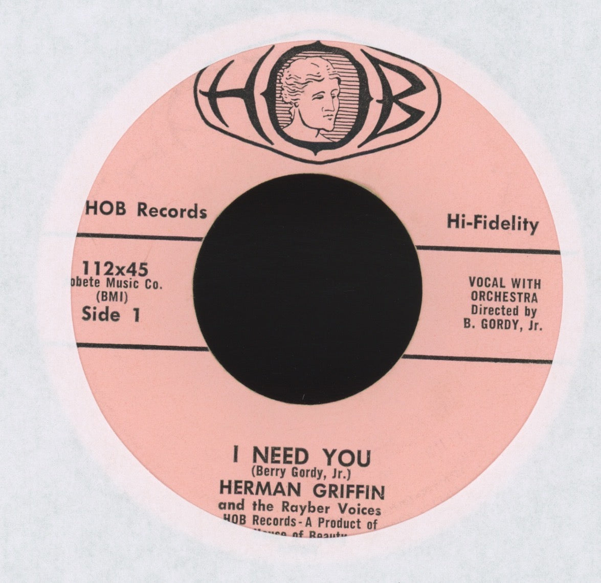 Herman Griffin -  I'm So Glad I Learned To Do The Cha Cha on HOB R&B Popcorn 45